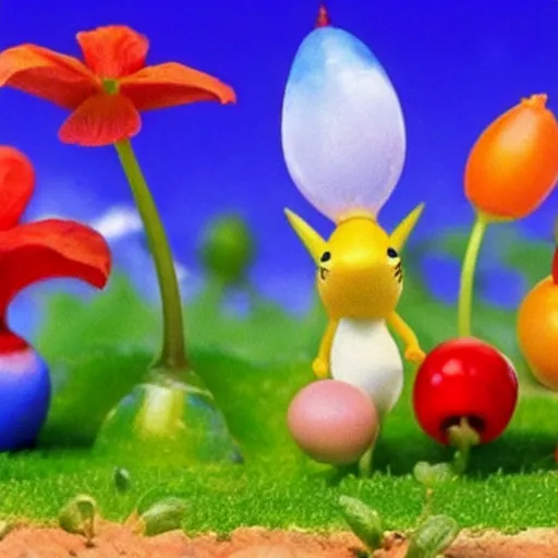 Image similar to “a Pikmin game, SNES style, photo, still, E3 reveal, highly detailed”