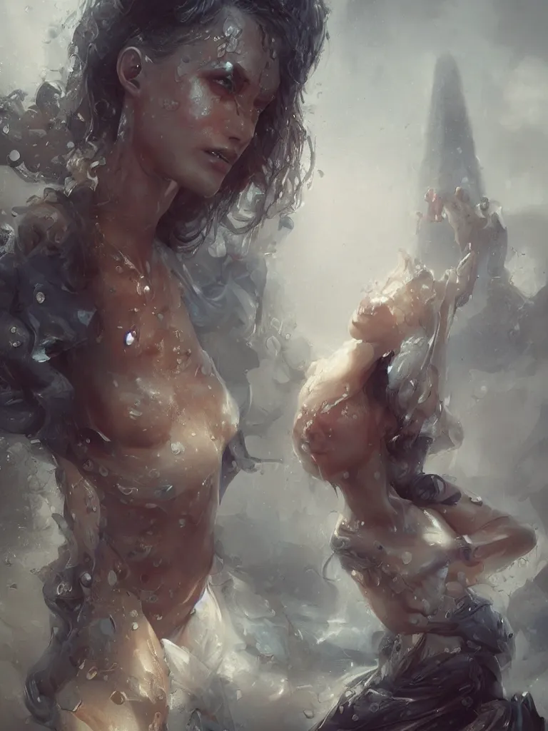 Prompt: wet t - shirt contest girl at disneyworld, 3 d render, hyper realistic detailed portrait, ruan jia, wlop. scifi, fantasy, hyper detailed, decolletage, confident pose, octane render, concept art, peter mohrbacher