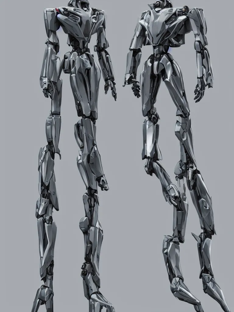 Image similar to full body full height, elegant alien mecha character model, default pose. super high resolution photo. symmetrical. orthographic front view.