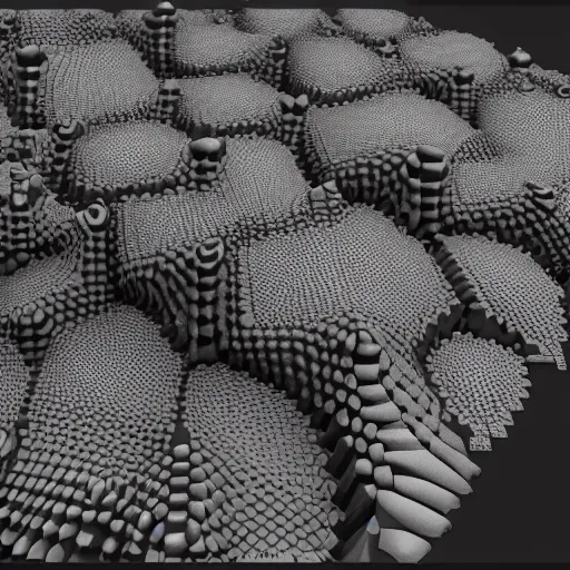 Image similar to photorealistic 3 d rendering of 3 d cellular automata developed. highly detailed octane render and vray, volumetric lighting, raytracing, unreal engine