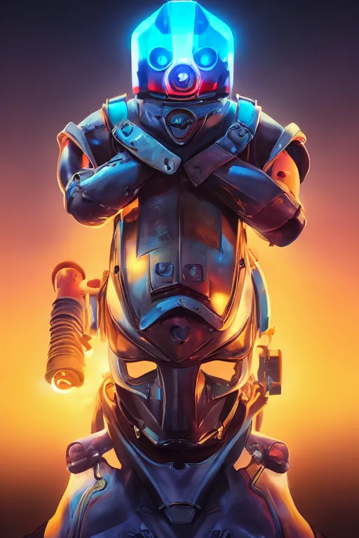 Image similar to epic mask helmet robot ninja portrait stylized as fornite style game design fanart by concept artist gervasio canda, behance hd by jesper ejsing, by rhads, makoto shinkai and lois van baarle, ilya kuvshinov, rossdraws global illumination radiating a glowing aura global illumination ray tracing hdr render in unreal engine 5