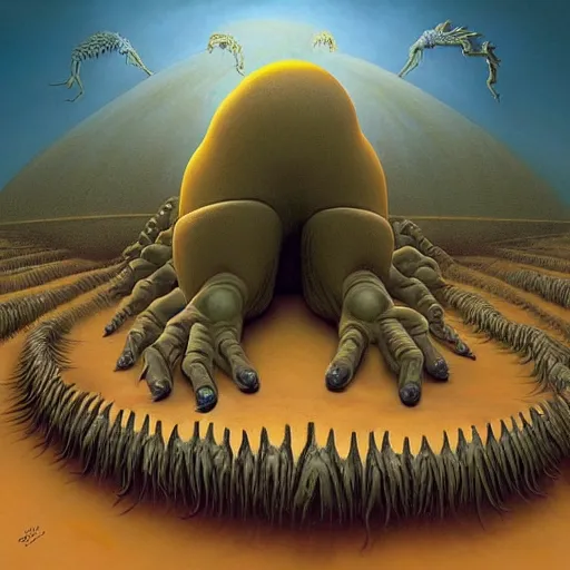 Prompt: the crawling chaos by Vladimir Kush