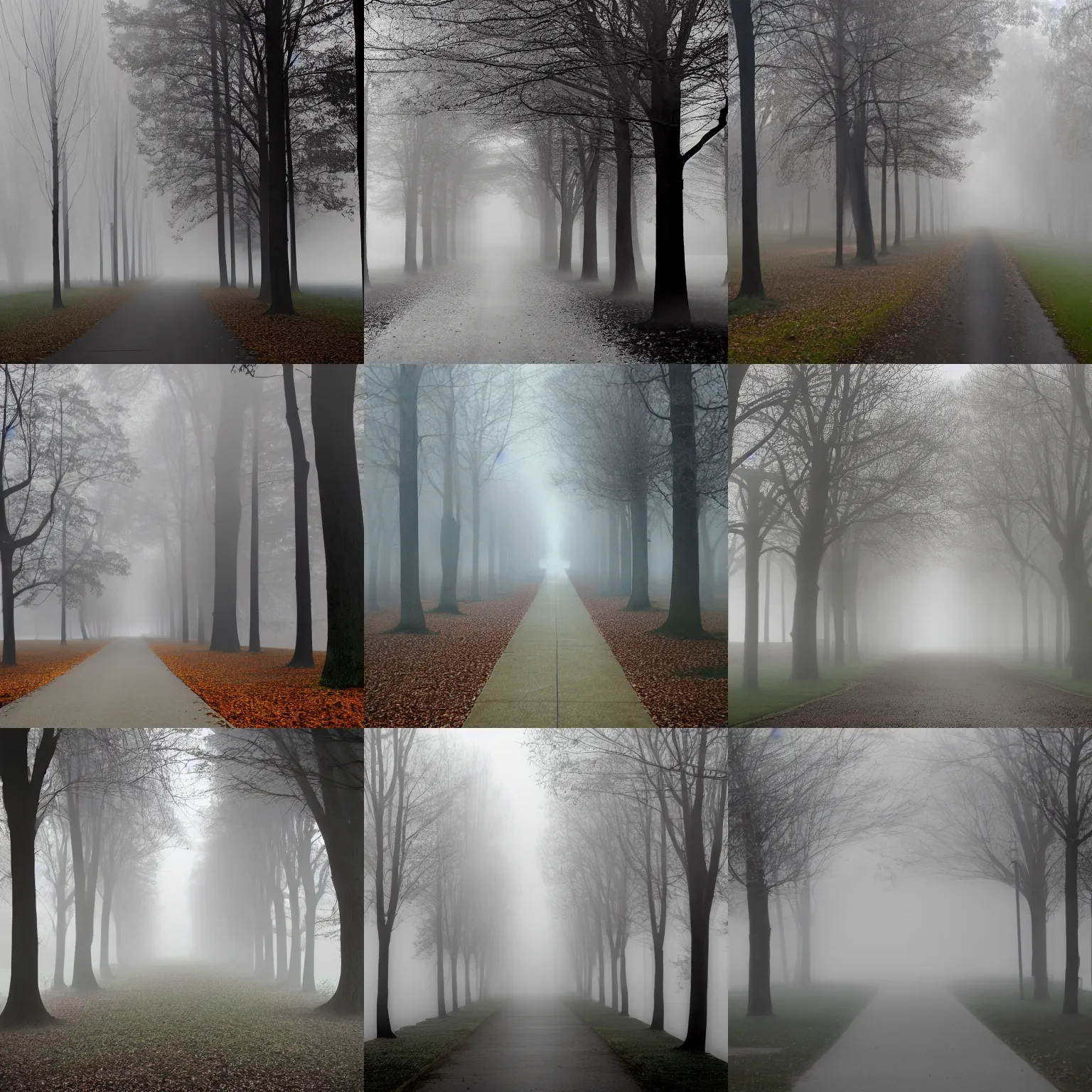 Prompt: corridor, mist, fog, elms fire