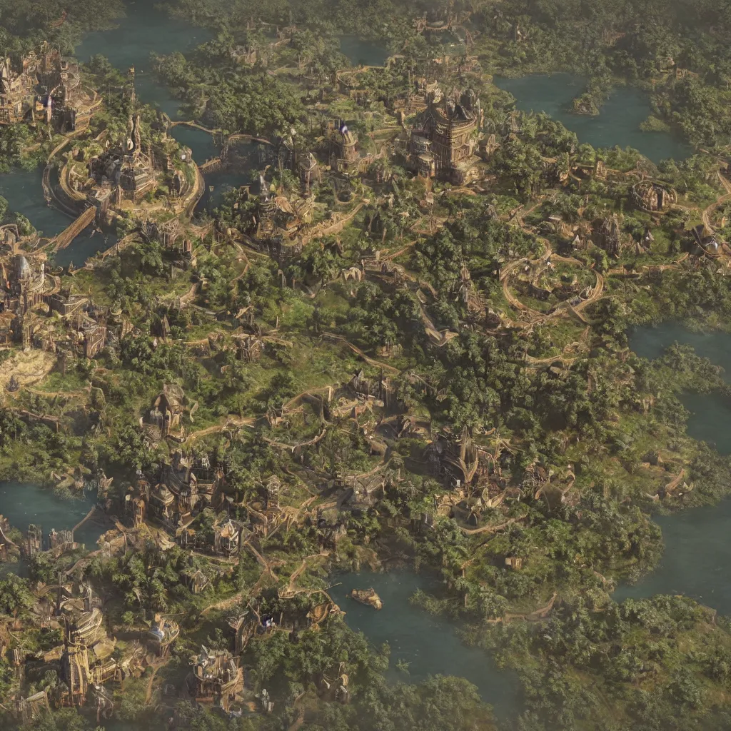 Prompt: A map of Civilization 5, video game, highly detailed, intricate, 8k render, by Greg Rutkowski