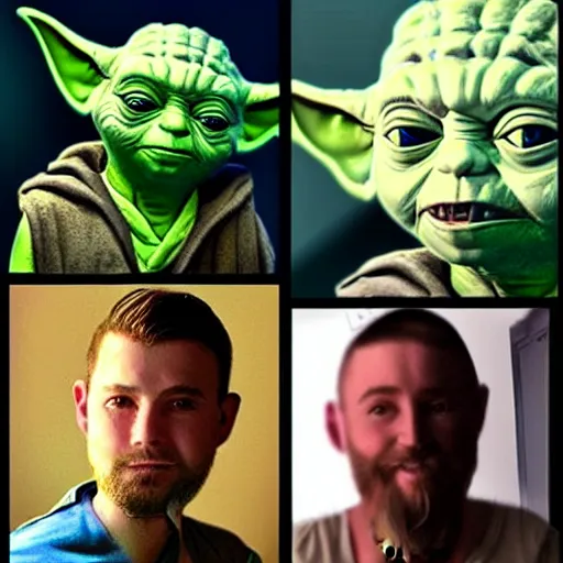 Prompt: yoda, profile pic, thirst trap, in the style of Grindr dating profile,