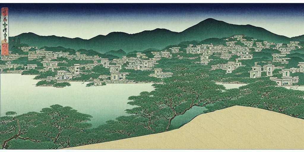 Prompt: south of the Yangtze River,Kawase Hasui