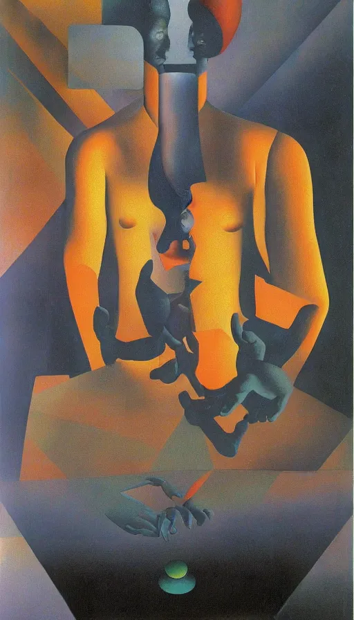 Image similar to mysterious paranoia, maddening knowledge, forbidden information, strange weirdness, 3 d colors, uncomfortable atmosphere by rene magritte and salvadore dali