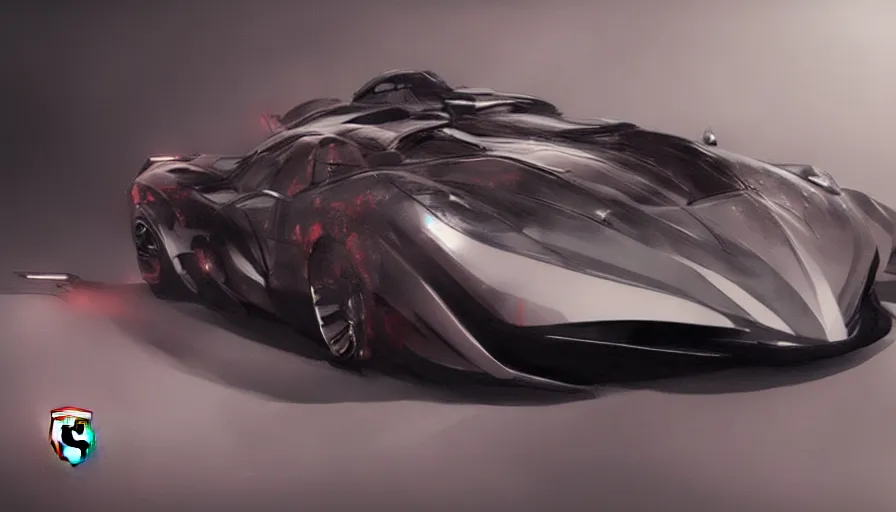 Image similar to Concept art of Ferrari Batmobile, hyperdetailed, artstation, cgsociety, 8k