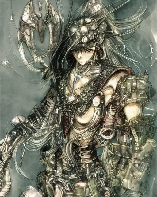 Image similar to artwork by Yoshitaka Amano