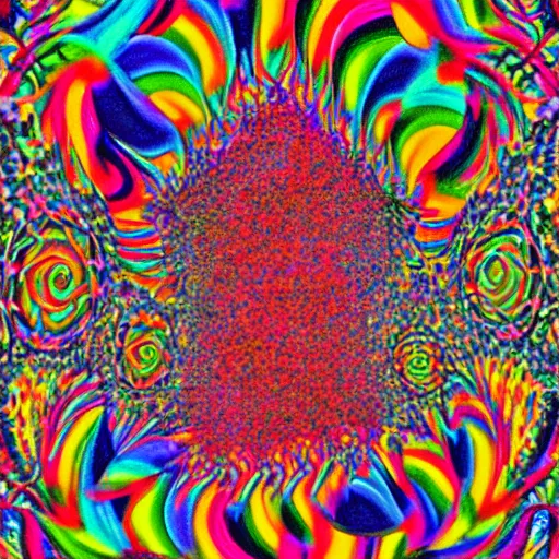 Image similar to the meaning of life, lsd, trippy, hyperactive, colourful, abstract art