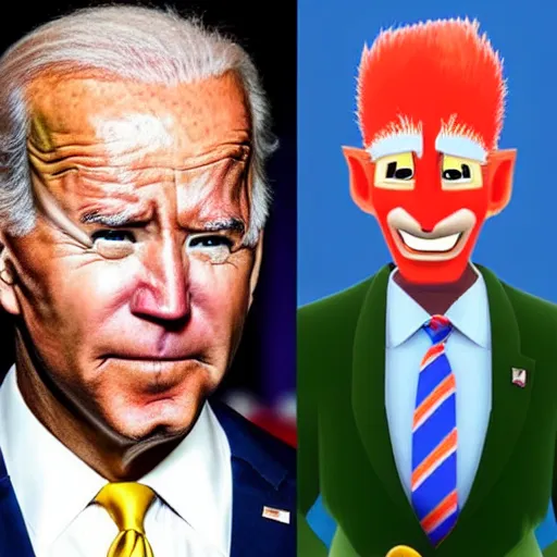 Prompt: Joe Biden cosplaying as Crash Bandicoot