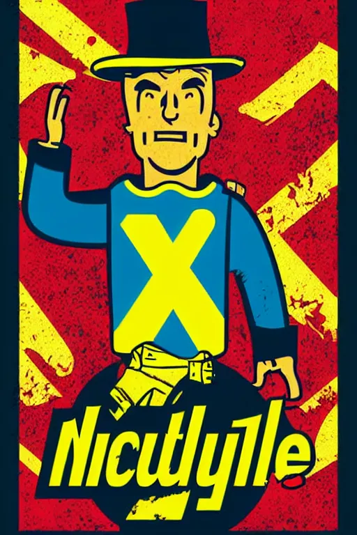 Image similar to fallout 7 6 retro futurist illustration art by butcher billy, sticker, colorful, illustration, highly detailed, simple, smooth and clean vector curves, no jagged lines, vector art, smooth andy warhol style