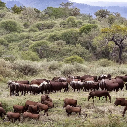 Image similar to award winning nature photography of a herd of humans in their natural habitat