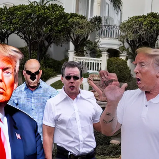 Prompt: Trump impotent rage, Mar-A-Lago, FBI Raid, photo, detailed, 4k