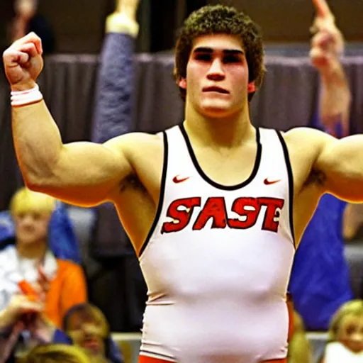 Image similar to “a realistic detailed photo of a American college wrestler called Daton Fix from Oklahoma State University”