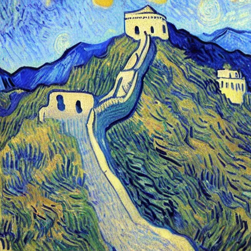 Prompt: Great Wall, by Van Gogh