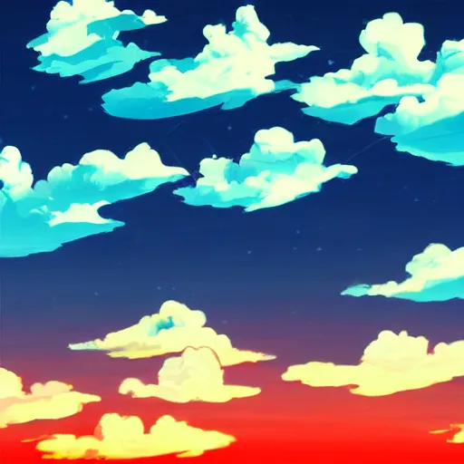 Prompt: cool sky anime background colors