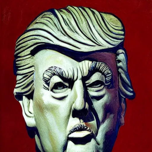 Prompt: trump by giacometti