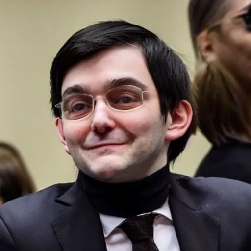 Image similar to cute looking martin shkreli wearing nekomimi at his trial