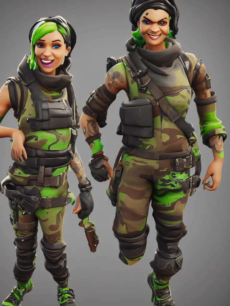 Image similar to fortnite character anthropomorphic pickle kind eyes and a derpy smile. flak jacket ammo bandolier cargo pants black combat boots. fortnite, unreal engine, highly detailed