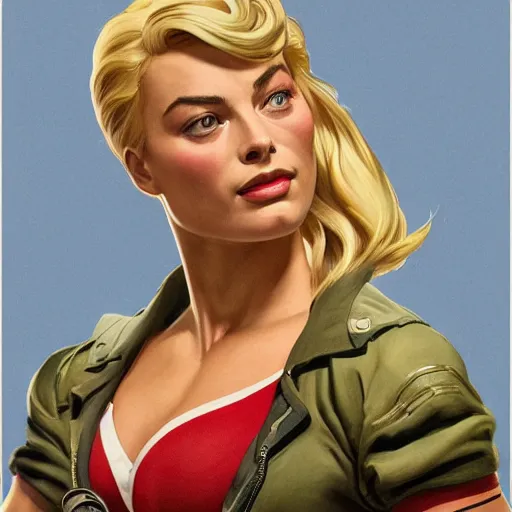 Image similar to socialist realism propaganda poster of margot robbie as beautiful female very muscular weightlifter from overwatch, portrait, profile picture, socialist realism, highly detailed, intricate, digital painting, artstation, sharp focus, illustration, art by jakub rozalski, greg rutkowski, artgerm, tan zi and ayanamikodon and alphonse mucha and wlop