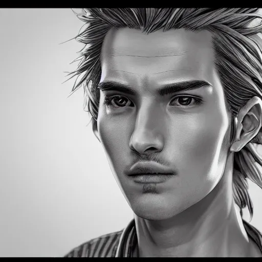 Prompt: an immortal cultivator as an absurdly handsome, elegant, young anime man, ultrafine hyperrealistic detailed face illustration by kim jung gi, irakli nadar, intricate linework, sharp focus, bright colors, matte, final fantasy, unreal engine highly rendered, global illumination, radiant light, intricate environment