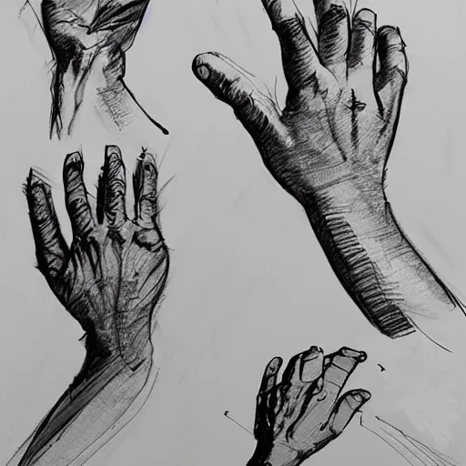 Prompt: practice hand sketches