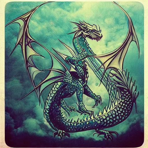 Image similar to “fire breathing dragon, Art Nouveau”