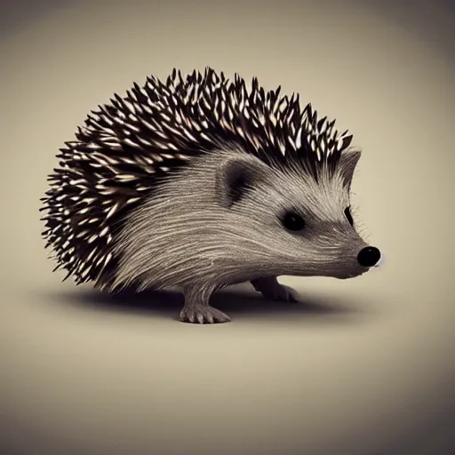 Image similar to beautiful hedgehog, fantasy, drawing, pencil cute, the creation process, rendered in octane, pools of water