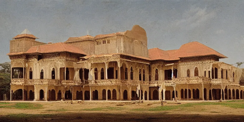 Image similar to ashanti palace, 1 8 7 4