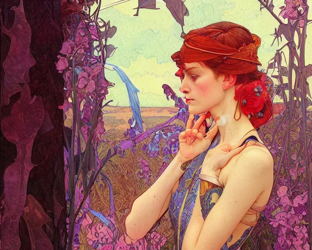 Image similar to photography of hope gangloff, deep focus, d & d, fantasy, intricate, elegant, highly detailed, digital painting, artstation, concept art, matte, sharp focus, illustration, hearthstone, art by artgerm and greg rutkowski and alphonse mucha