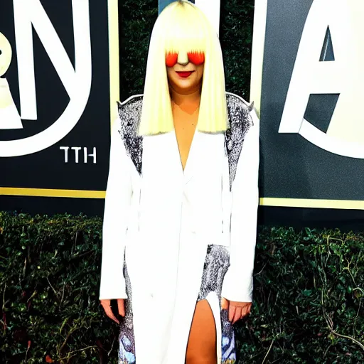 Prompt: Sia Furler red carpet