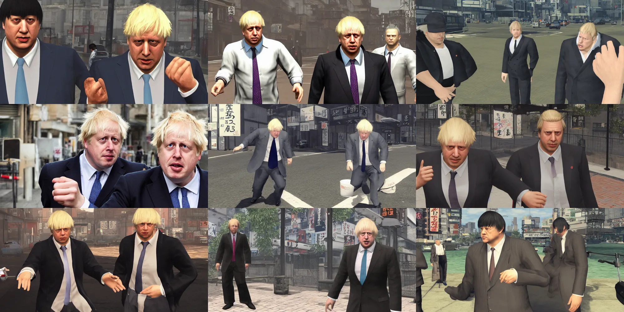 Prompt: boris johnson in the yakuza game