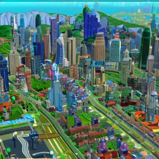 Image similar to simcity futurama