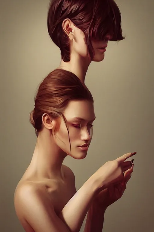 Image similar to The most elegant person in the world, digital art by Artgerm and beeple and WLOP