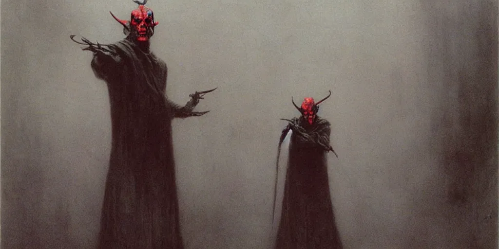 Image similar to Darth maul by Beksinski, Luis Royo