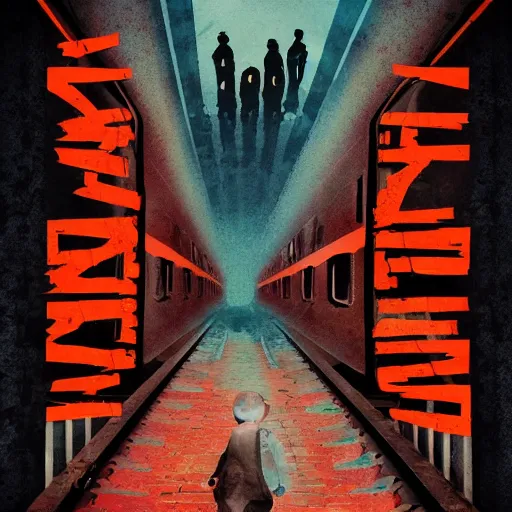Image similar to horror movie poster based on evil trains