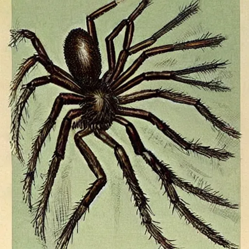 Prompt: a giant spider eating a cown. very detailed, scaring. fantasy.