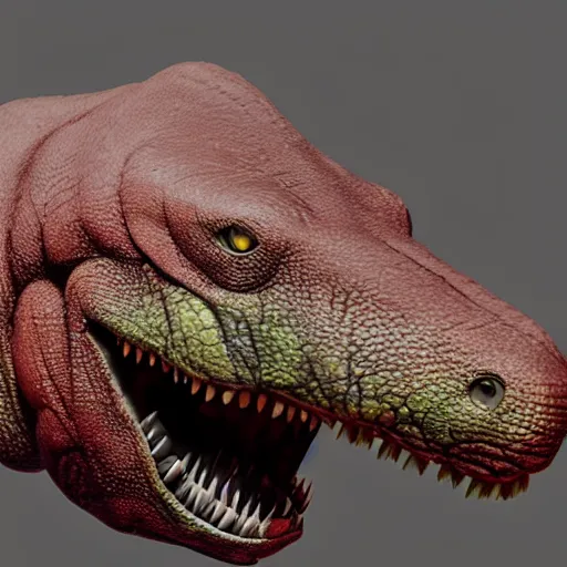 Image similar to matte painting of close up t - rex head in style of raph herrera, 4 k, detailed