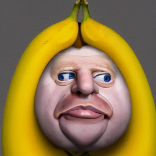 Image similar to boris johnson as a banana, ultra realistic details, humor, 8 k