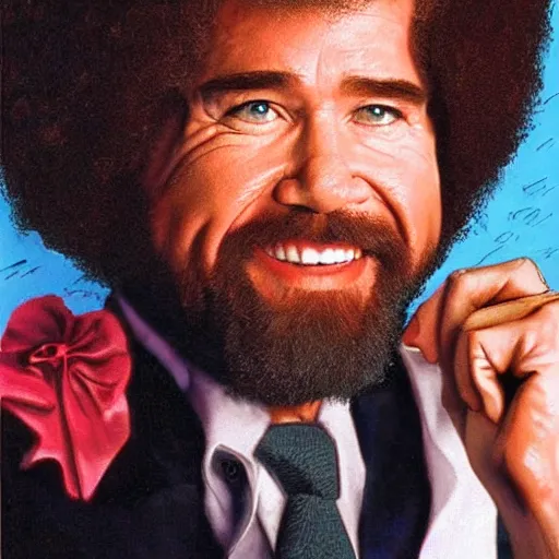 Prompt: Bob Ross as Scarface