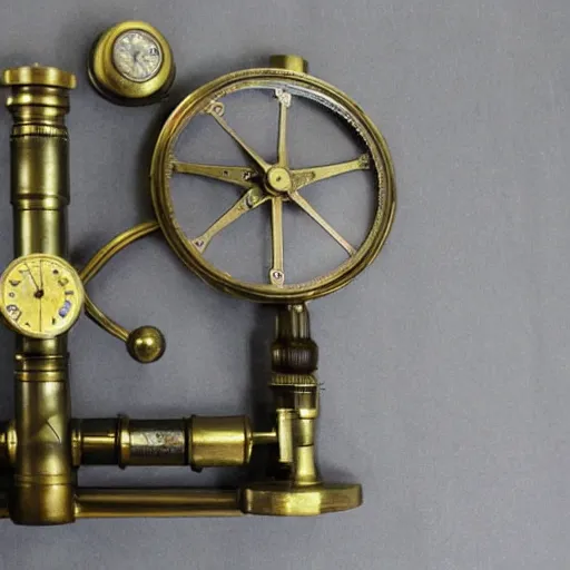 Prompt: antique brass simple frame sextant scope