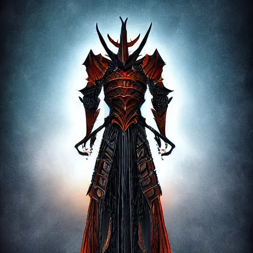 Image similar to digital art, the armor of Sauron, full height