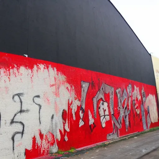 Prompt: red calligraffiti on a black wall