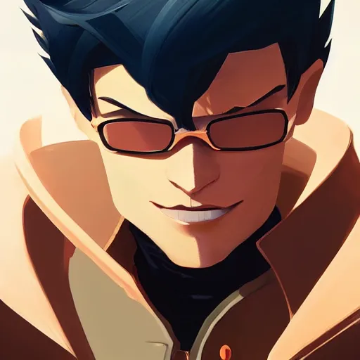 Image similar to face icon stylized minimalist trigun, loftis, cory behance hd by jesper ejsing, by rhads, makoto shinkai and lois van baarle, ilya kuvshinov, rossdraws global illumination