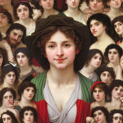 Image similar to Where's Waldo, in the style of Bouguereau