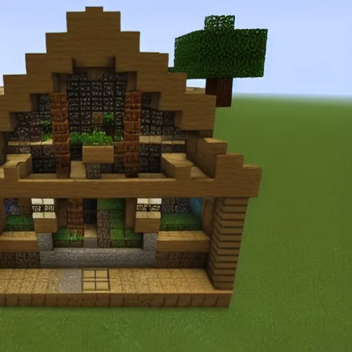 Image similar to a dirt house in minecraft