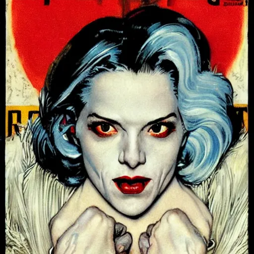 Image similar to portrait of Killer Frost, by Norman Rockwell