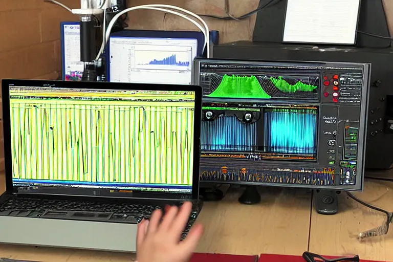 Image similar to an oscilloscope shaking a sound wave, wiggling a weasel, a stoat sinusoid spectacle : the wiggle and the wave - the wiggle is the wave!