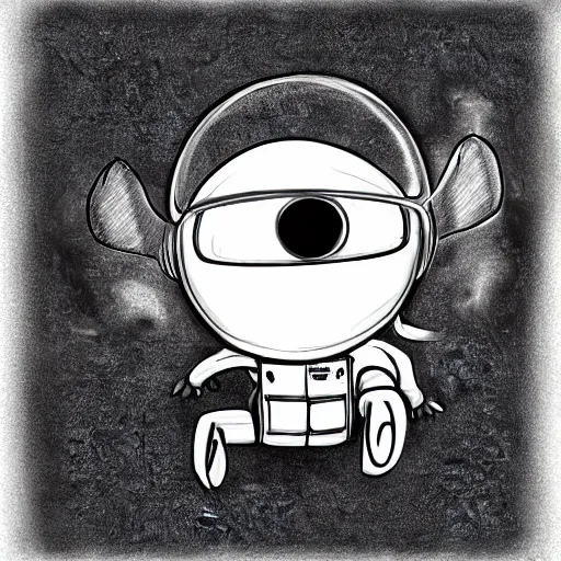 Image similar to shrimp astronaut cartoon character drawing digital art